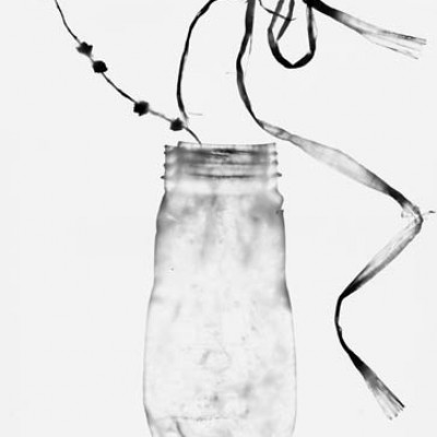 Flasche 4, 2011 / reversed photogram on cotton paper / ca. 24 x 30,5 cm